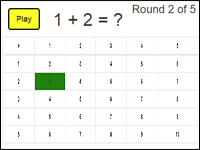 grid addition game for numbers one to five