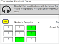 Number 4 Kindergarten Math Games