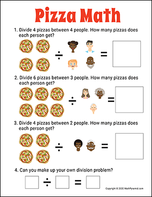 kindergarten division worksheet with pictures